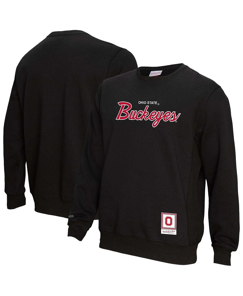 Mitchell & Ness Men's Black Ohio State Buckeyes Elite Script Pullover Sweatshirt