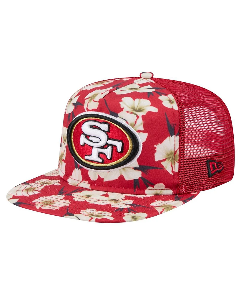 New Era Men's Scarlet San Francisco 49ers Adventure Pattern Golfer Snapback Hat