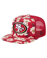New Era Men's Scarlet San Francisco 49ers Adventure Pattern Golfer Snapback Hat