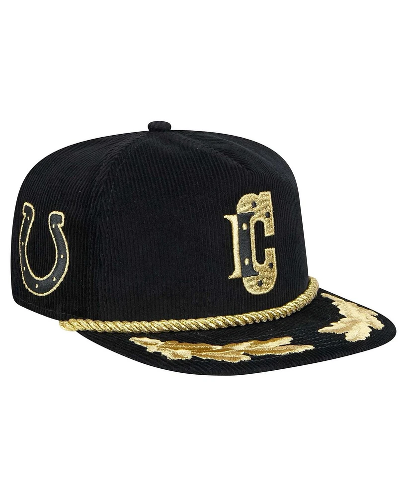 New Era Men's Black Indianapolis Colts City Originals Corduroy Skipper Golfer Snapback Hat