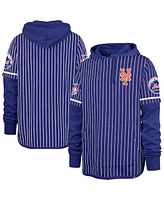 '47 Brand Men's Royal New York Mets Pinstripe Double Header Pullover Hoodie