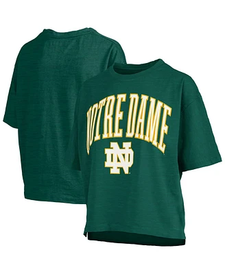 Pressbox Women's Notre Dame Fighting Irish Nelson Arch Over Logo Waist Length Oversized Slub T-Shirt