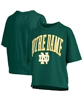 Pressbox Women's Notre Dame Fighting Irish Nelson Arch Over Logo Waist Length Oversized Slub T-Shirt