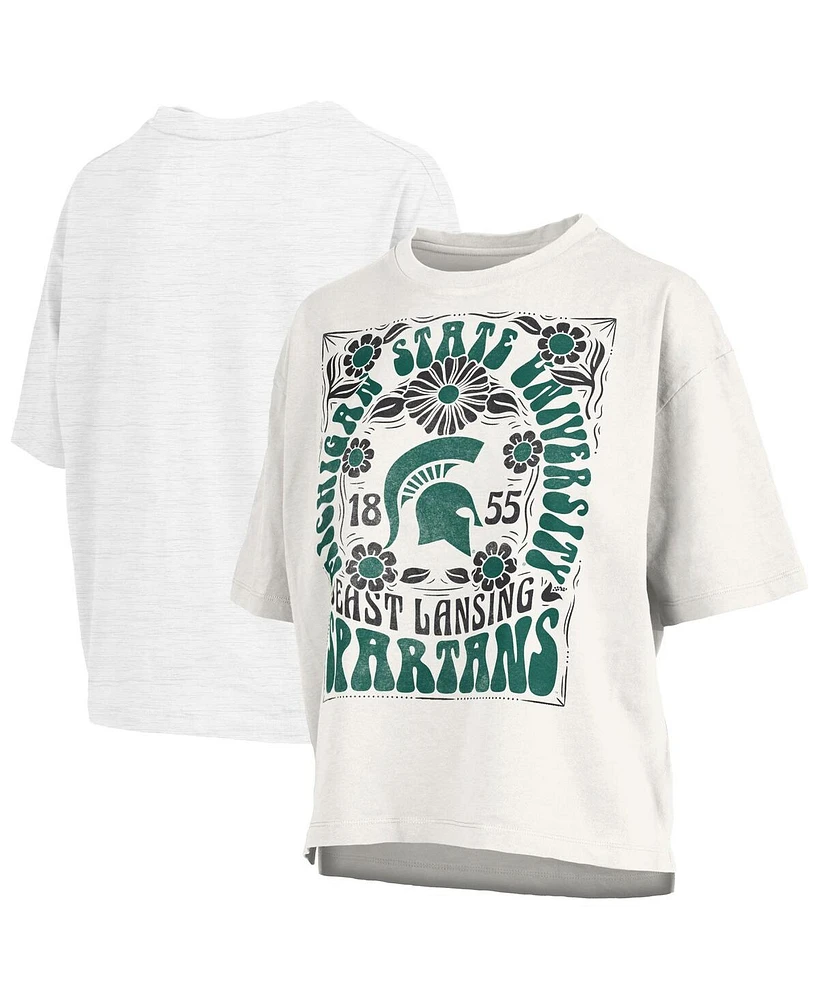 Pressbox Women's White Michigan State Spartans Harmony Oversized T-Shirt