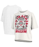 Pressbox Women's White Ohio State Buckeyes Harmony Oversized T-Shirt