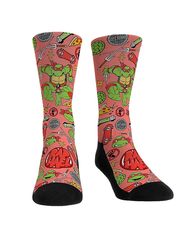 Rock Em' Men's and Women's Teenage Mutant Ninja Turtles Raphael Kaboom Crew Socks
