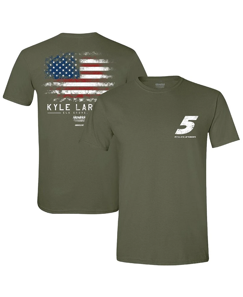 Hendrick Motorsports Team Collection Men's Green Kyle Larson Flag T-Shirt