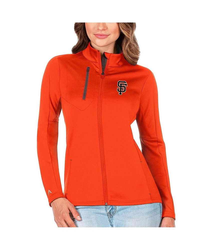 Antigua Women's Orange/Charcoal San Francisco Giants Generation Full-Zip Jacket