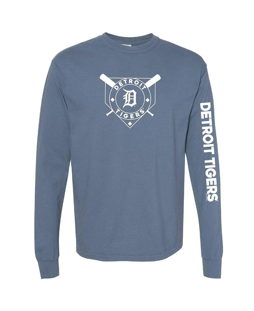 Soft as a Grape Women's Navy Detroit Tigers Pigment Dye Long Sleeve T-Shirt