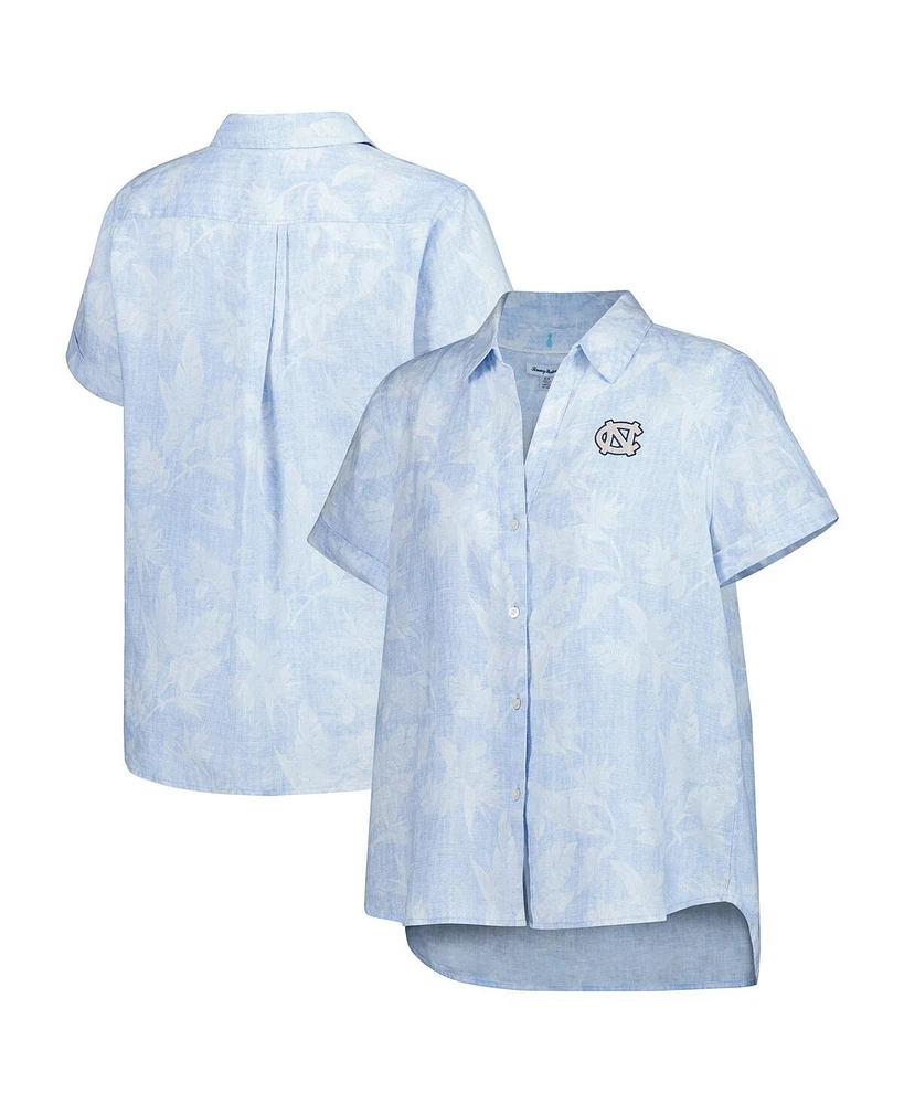 Tommy Bahama Women's Carolina Blue North Tar Heels Legacy Leaves Camp Button-Up Shirt
