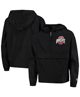 Champion Big Boys and Girls Black Ohio State Buckeyes Pack Go Quarter-Zip Windbreaker Jacket