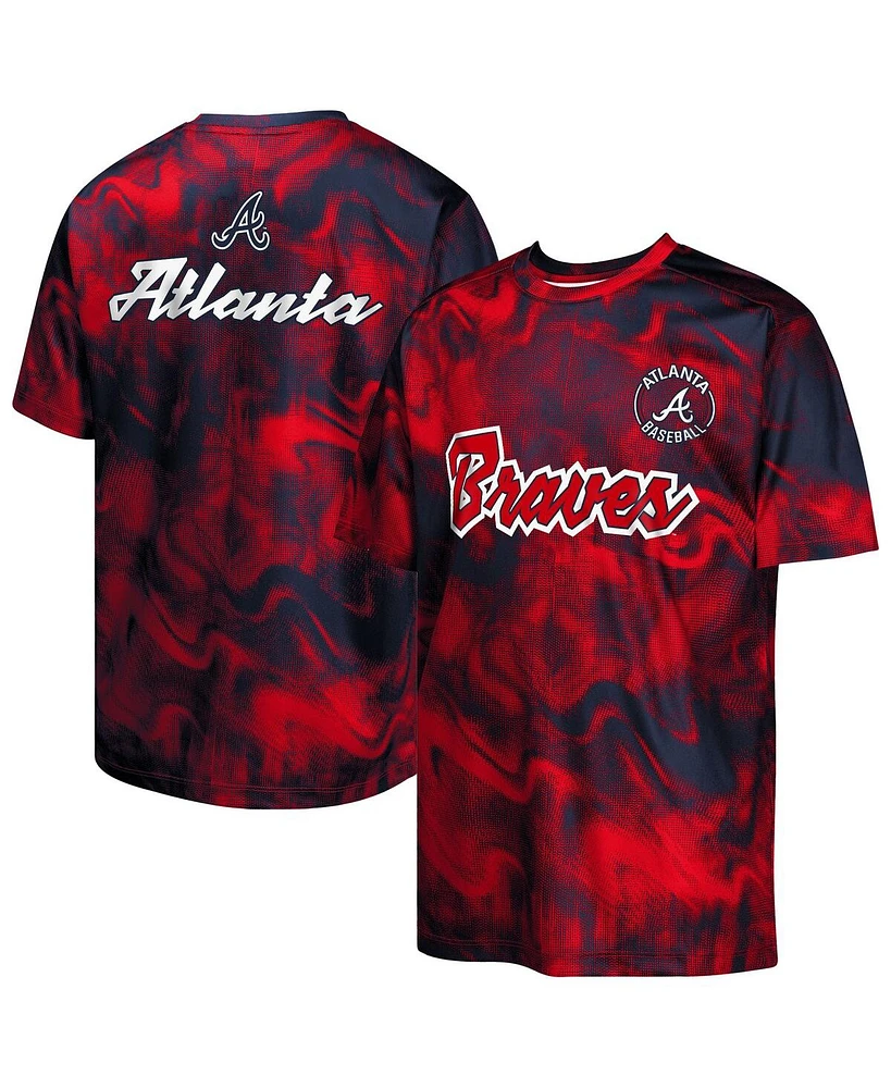 Outerstuff Big Boys and Girls Navy/Red Atlanta Braves Pinch Hitter T-Shirt