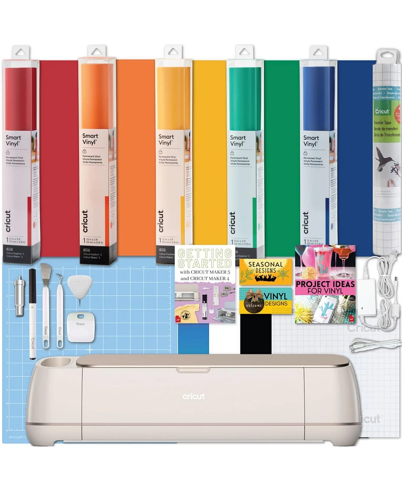 Cricut Maker 4 Cutting Machine with Rainbow Smart Vinyl Bundle