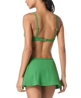 Michael Michael Kors Womens Banded Logo Trim Triangle Bikini Top Logo Trim Skirted Bottom