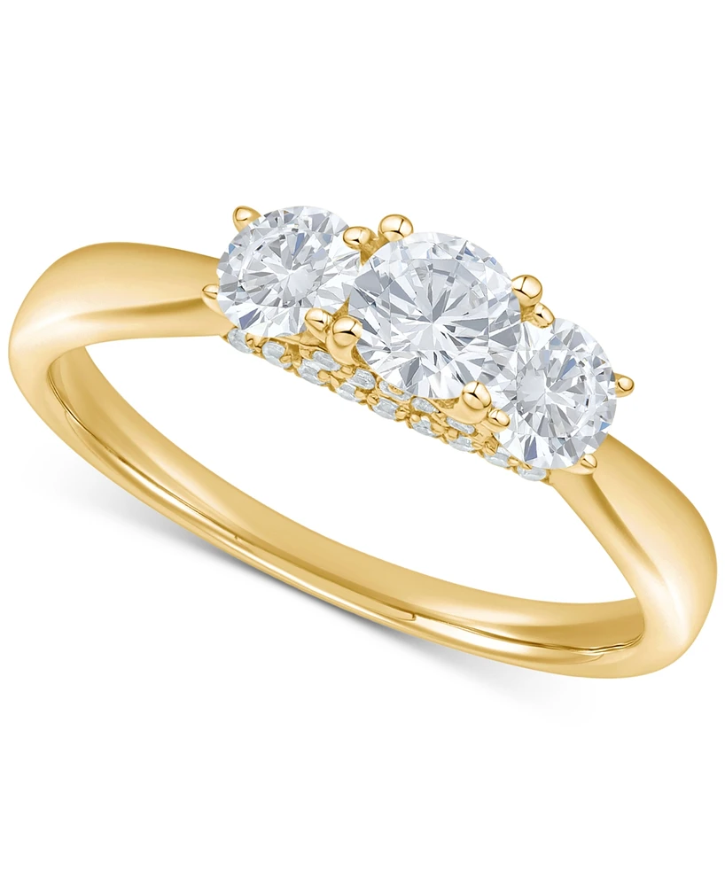 Diamond Three Stone Engagement Ring (1 ct. t.w.) in 14k Gold