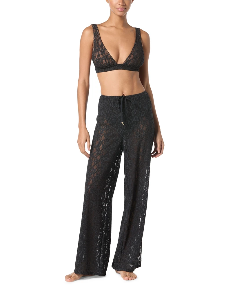 Michael Kors Women's Lace Wide-Leg Cover-Up Pants