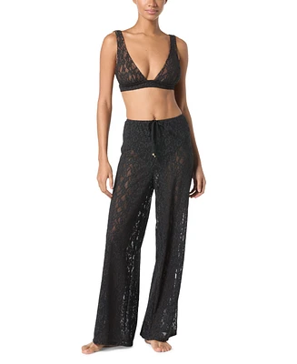 Michael Kors Women's Lace Wide-Leg Cover-Up Pants