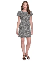 Tommy Hilfiger Women's Paradise Ditsy Printed Flutter-Sleeve Shift Dress