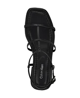 Calvin Klein Women's Sallia Strappy Caged Flat Sandals