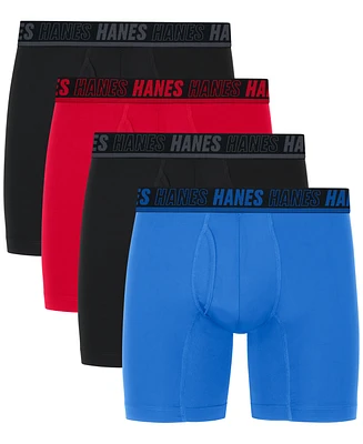 Hanes Men's Moves Ultimate 4-Pk. Anti-Chafe 6" Boxer Briefs