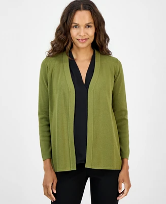Ak Anne Klein Petite Long-Sleeve Open-Front Cardigan