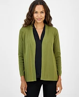 Ak Anne Klein Petite Long-Sleeve Open-Front Cardigan
