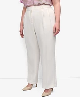 Dkny Plus Aero Crepe High Rise Wide Leg Pants