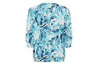 Olsen Women's Palm Print Tunic T-Shirt