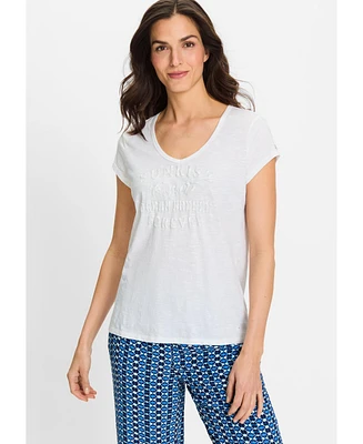 Olsen Women's Placement Puff Print T-Shirt