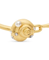 Kate Spade New York Gold-Tone Mixed Stone Shell Bangle Bracelet
