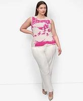 Dkny Plus Printed Sleeveless Knit Top