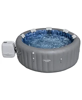 Bestway SaluSpa Santorini HydroJet Inflatable Hot Tub w/ 180 Soothing Jets, Gray