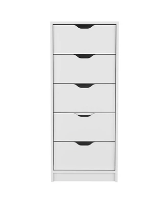 Space-Saving 5-Drawer Tall Dresser in Manufactured Wood