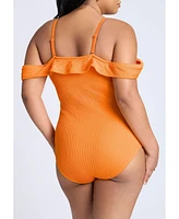 Eloquii Plus Off The Shoulder One Piece Swimsuit