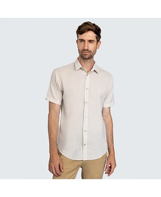 Vustra Men's Linen Fabric Short Sleeve Shirt