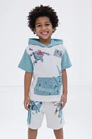 Teenage Mutant Ninja Turtles Little Boys French Terry Pullover Hoodie and Shorts Outfit Set