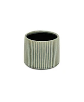 Striped Ceramic Round Planter – Versatile Pot for Indoor & Outdoor Spaces