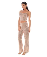 Bebe Women's Two Piece Disco Dot Top with Bell Pants
