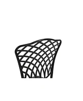 Rustproof Patio Bistro Set: 2 Chairs, Round Table w/ Cushions