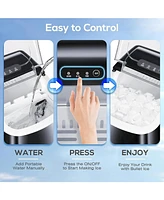 Zafro Ice Makers Countertop with Self-Cleaning, 9 Bullet Ready 6Mins, 26.5Lbs/24Hrs, Portable Maket Handle/Ice Scoop/Basket for Home/K