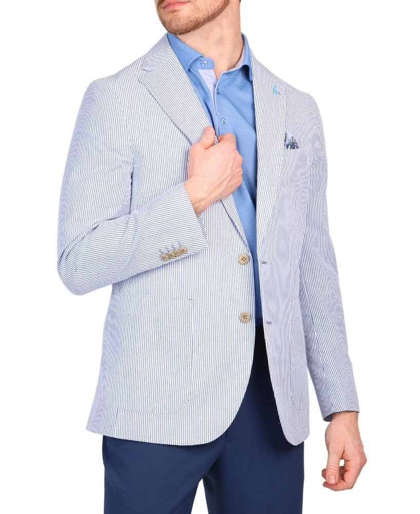 Tailorbyrd Men's Seersucker Stripe Sportcoat