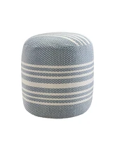 Round Striped Pouf Ottoman for Indoor and Outdoor Seating