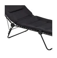 Reclining Steel Chaise Lounge with Cushion for Backyard and Deck
