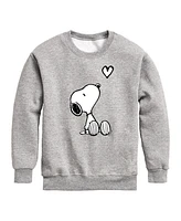 Hybrid Big Boys Peanuts Snoopy Heart Graphic Sweatshirt