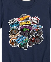 Hybrid Toddler Boys Hot Wheels Stickers Graphic T-Shirt