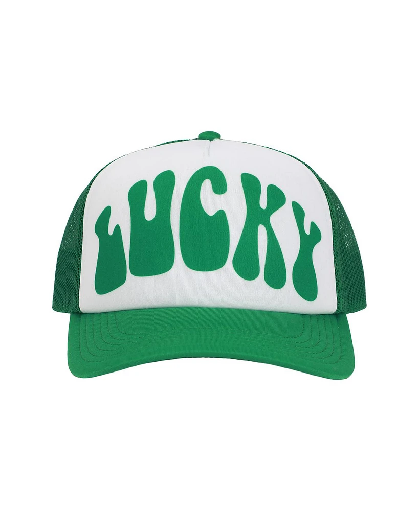 Generic Men's St. Patrick's Day Lucky White & Green Foam Trucker Hat