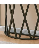 Kings Brand Furniture Vienna Console Table - Semicircular Side Coffee for Living Room, Bedroom