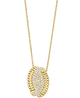 Effy Diamond Pave Abstract Crossover Pendant Necklace (5/8 ct. t.w.) in 14k Gold, 17" + 1" extender