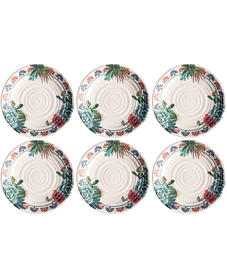 TarHong Desert Succulent 6-Pc. Dinner Plates, Service For 6