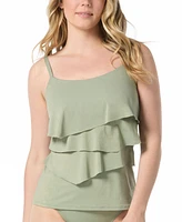 Coco Reef Women's Aura Ruffle Lurex Tankini Top